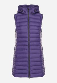 Born2be - Ciemnofioletowa Kamizelka Pikowana o Dłuższym Fasonie z Kapturem Vitilie. Okazja: na co dzień. Typ kołnierza: kaptur. Kolor: fioletowy. Materiał: jeans. Długość: długie. Styl: elegancki, casual #6