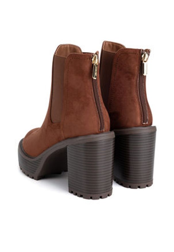 Nine West Botki WFA3374-1 Brązowy. Kolor: brązowy. Materiał: materiał