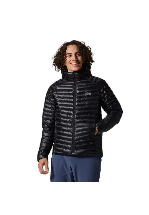 MOUNTAIN HARDWEAR - Kurtka turystyczna Mountain Hardwear Ghost Whisperer™. Typ kołnierza: kaptur. Kolor: czarny. Materiał: puch. Sport: turystyka piesza