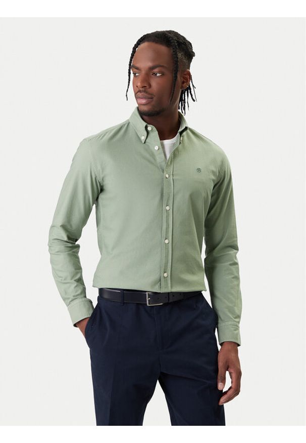 BOSS Koszula H-Roan 50555920 Zielony Slim Fit. Kolor: zielony. Materiał: bawełna