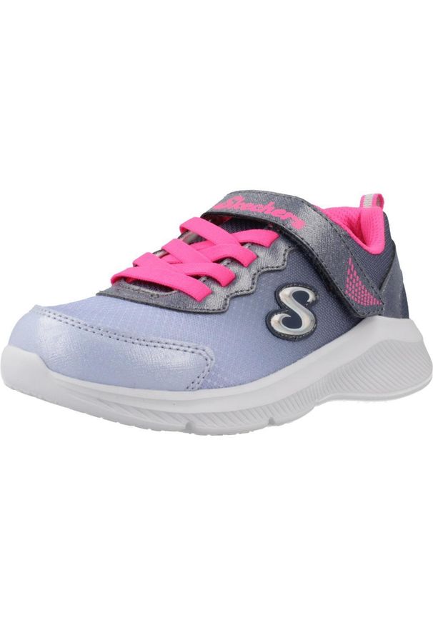 skechers - Buty SKECHERS SOLE SWIFTERS - CUTIE WALK Niebieski. Okazja: na co dzień. Kolor: szary, pomarańczowy, niebieski, różowy, wielokolorowy. Materiał: tkanina, syntetyk