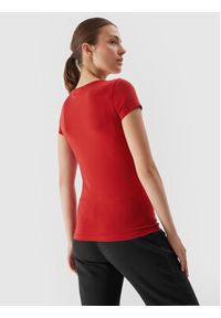 4f - 4F T-Shirt 4FAW23TTSHF0906 Czerwony Slim Fit. Kolor: czerwony. Materiał: bawełna #4