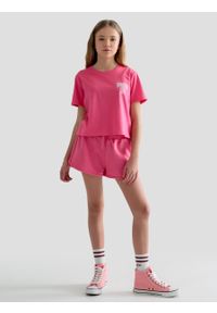 Big-Star - Koszulka dziewczęca z nadrukiem na piersi różowa Zoya 601/ Szortencja 601. Kolor: różowy. Materiał: dzianina. Wzór: nadruk. Styl: młodzieżowy #1