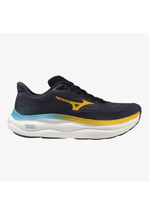 Buty do biegania męskie Mizuno Wave Sky 9. Kolor: czarny, biały, wielokolorowy, żółty. Model: Mizuno Wave. Sport: bieganie
