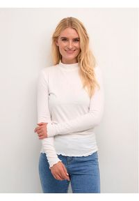 Kaffe Bluzka Kadrew Turtleneck 10507922 Biały Shaped Fit. Kolor: biały. Materiał: wiskoza