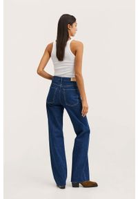 mango - Mango jeansy Nora damskie high waist. Stan: podwyższony. Kolor: turkusowy #3