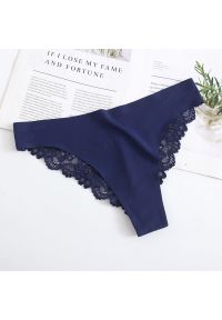 Intica - Koronkowe figi z wysokiej jakości materiału Veselka. Kolor: niebieski. Materiał: materiał, koronka. Wzór: koronka #1