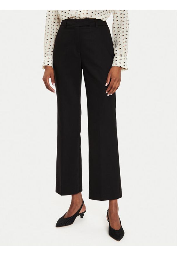 Marella Spodnie materiałowe Kapok 2423136111 Czarny Regular Fit. Kolor: czarny. Materiał: bawełna, syntetyk