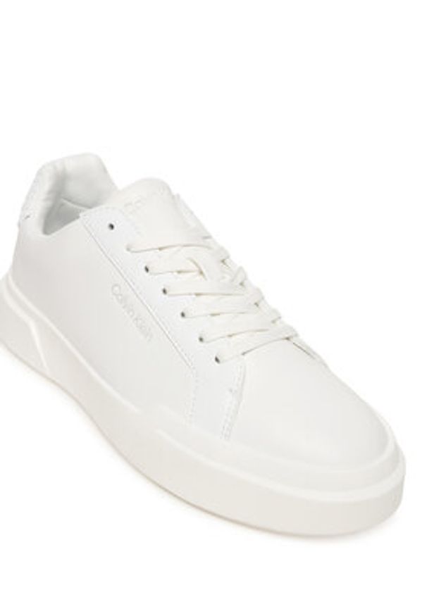 Calvin Klein Sneakersy Chunky Cupsole Laceup Lth Bt Aop YW0YW02036 Biały. Kolor: biały. Materiał: skóra