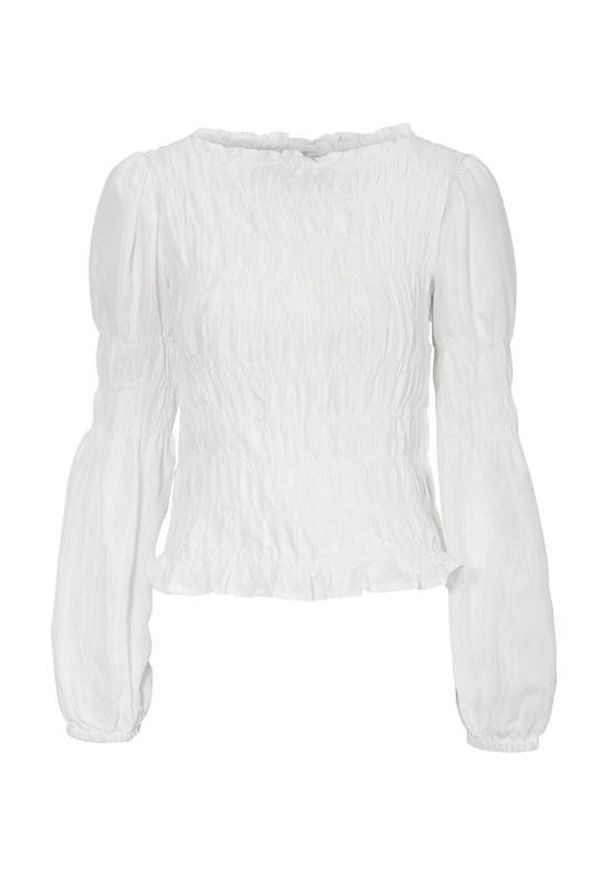 Cream Bluzka z wiskozy ze szwami marszczonymi Henva biały female biały 42. Kolor: biały. Materiał: wiskoza. Styl: elegancki