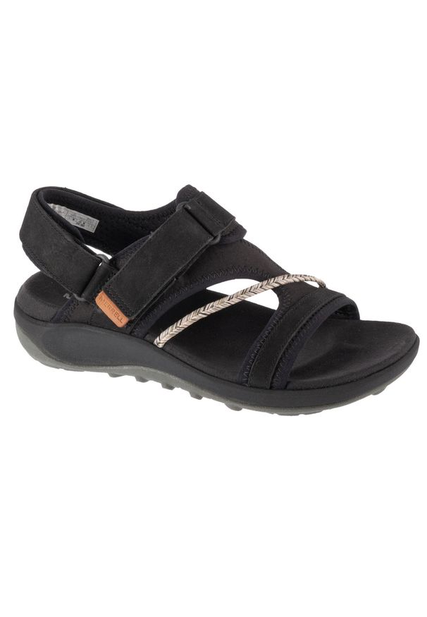 Merrell - Sandały damskie, Terran 4 Backstrap W Sandal. Kolor: czarny. Materiał: skóra, materiał, syntetyk, tkanina, guma. Sport: turystyka piesza