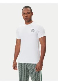Lacoste T-Shirt TH7712 Biały Regular Fit. Kolor: biały. Materiał: syntetyk