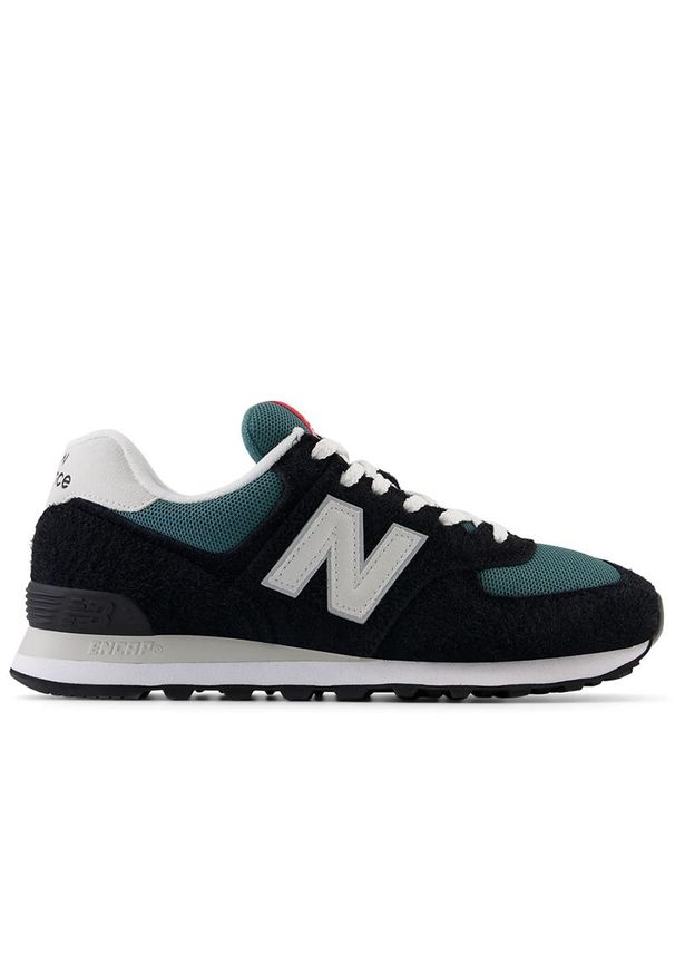 Buty New Balance U574MGH - czarne. Kolor: czarny. Materiał: guma, skóra, zamsz, materiał, syntetyk. Szerokość cholewki: normalna. Model: New Balance 574
