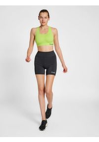 Damski bezszwowy biustonosz sportowy Hummel Tif. Kolor: zielony, wielokolorowy, żółty. Sport: fitness