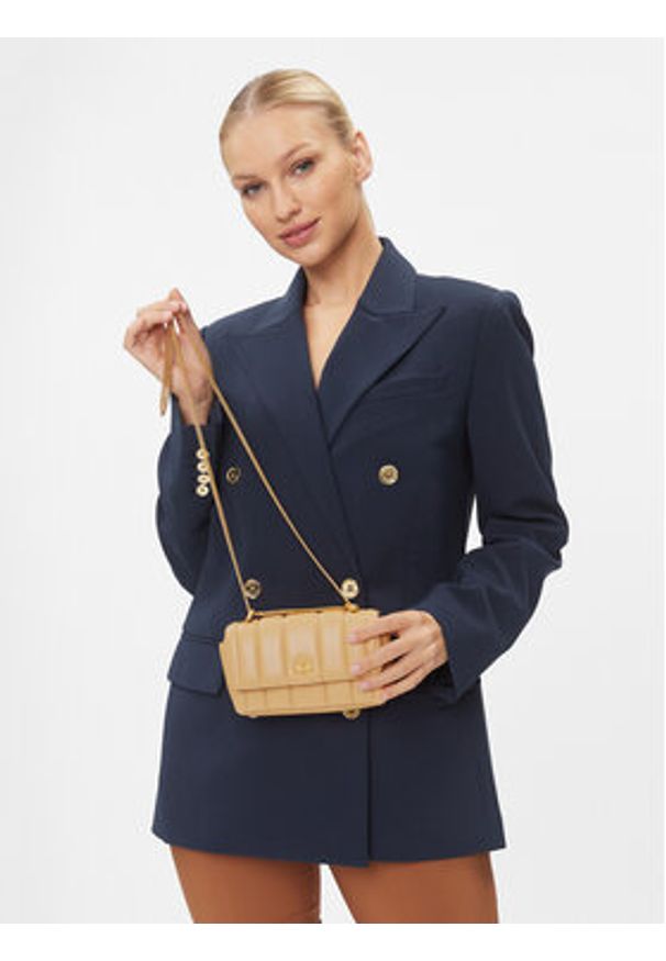 Tory Burch Torebka Kira Mini Flap Bag 142567 Beżowy. Kolor: beżowy. Materiał: skórzane