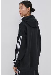 adidas Originals Bluza bawełniana H37799 damska kolor czarny z kapturem z aplikacją. Typ kołnierza: kaptur. Kolor: czarny. Materiał: bawełna. Wzór: aplikacja #4
