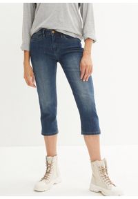 bonprix - Dżinsy Slim Fit mid waist, cropped. Kolor: niebieski #1