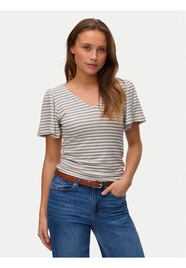 Vero Moda Bluzka Gina 10325611 Beżowy Regular Fit. Kolor: beżowy. Materiał: wiskoza