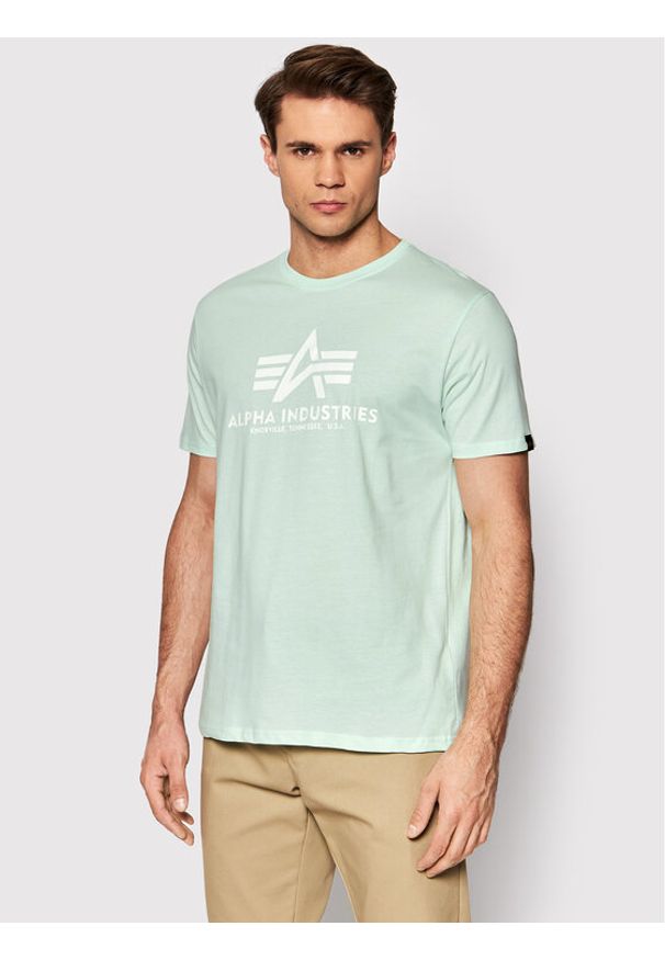 Alpha Industries T-Shirt Basic 100501 Zielony Regular Fit. Kolor: zielony. Materiał: bawełna