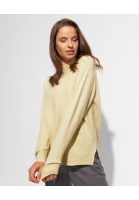 PESERICO - Jasnożółty sweter z jedwabiem. Kolor: żółty. Materiał: jedwab. Długość rękawa: długi rękaw. Długość: długie