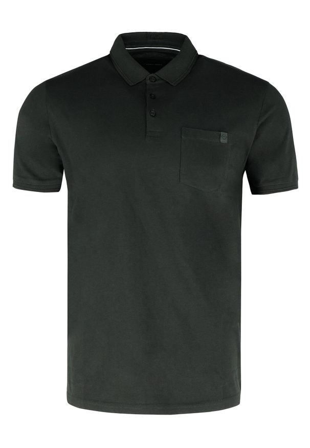 Volcano - Gładka koszulka polo O-DRAGO. Typ kołnierza: polo. Kolekcja: plus size. Kolor: zielony. Materiał: bawełna, tkanina, prążkowany, materiał, włókno, dzianina, skóra. Wzór: gładki. Sezon: lato. Styl: klasyczny