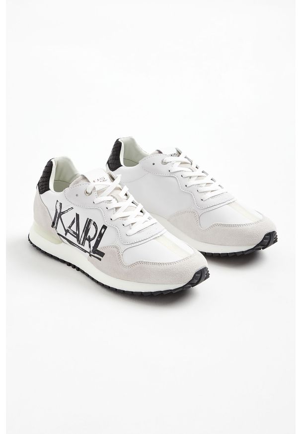 Karl Lagerfeld - Sneakersy męskie skórzane KARL LAGERFELD. Materiał: zamsz, materiał, skóra. Wzór: aplikacja, nadruk