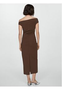 mango - Mango Sukienka koktajlowa Twisted 67085747 Brązowy Slim Fit. Kolor: brązowy. Materiał: wiskoza. Styl: wizytowy #7