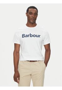 Barbour T-Shirt Logo MTS0531WH51 Biały Tailored Fit. Kolor: biały. Materiał: bawełna