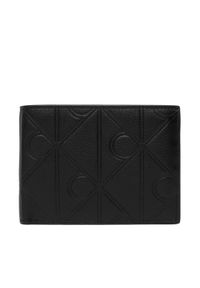 Calvin Klein Portfel Xl Emblem Aop Emboss Trifold LV04D1235G Czarny. Kolor: czarny. Materiał: skóra #1