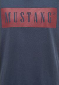 Mustang - MUSTANG Alina C Logo Tee Damski T-shirt Koszulka Blue Nights 1013220 4085 #3