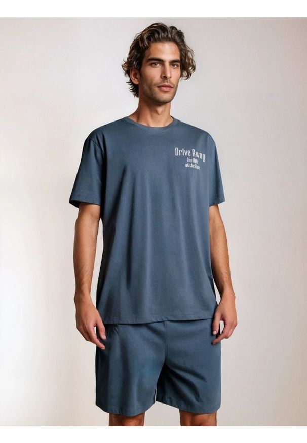 Sinsay - Bawełniana piżama dwuczęściowa z nadrukiem na plecach - wielobarwny. Materiał: bawełna. Wzór: nadruk