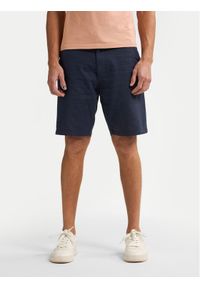 Petrol Industries Szorty materiałowe M-1050-SHO538 Granatowy Slim Fit. Kolor: niebieski. Materiał: len, bawełna #1