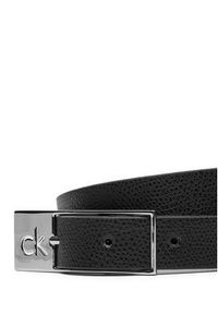 Calvin Klein Pasek Damski Ck Cut Square Buckle 2.0_Caviar K60K612864 Czarny. Kolor: czarny. Materiał: skóra