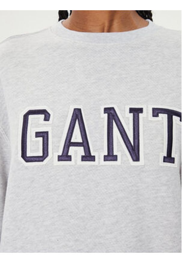 GANT - Gant Bluza Logo 4200840 Szary Relaxed Fit. Kolor: szary. Materiał: bawełna