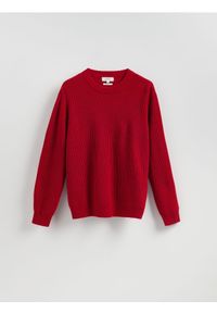 Reserved - Sweter z wełną - czerwony. Kolor: czerwony. Materiał: wełna