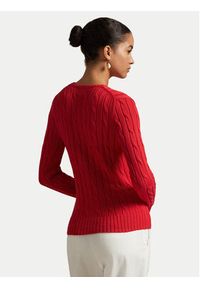Polo Ralph Lauren Sweter 211971869019 Czerwony Slim Fit. Typ kołnierza: polo. Kolor: czerwony. Materiał: bawełna #4