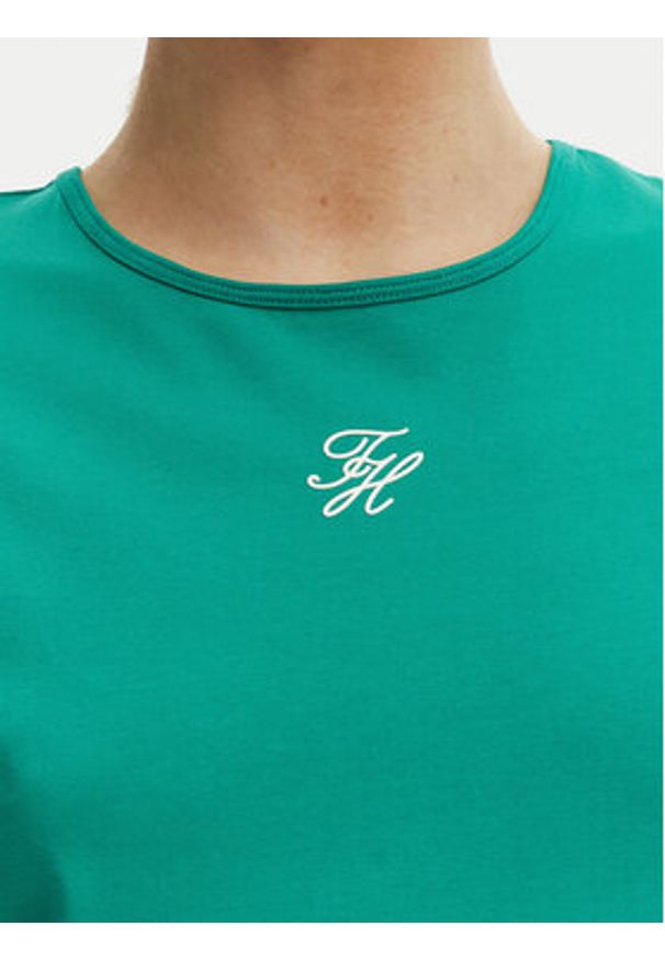 TOMMY HILFIGER - Tommy Hilfiger T-Shirt WW0WW48710 Zielony Slim Fit. Kolor: zielony. Materiał: bawełna