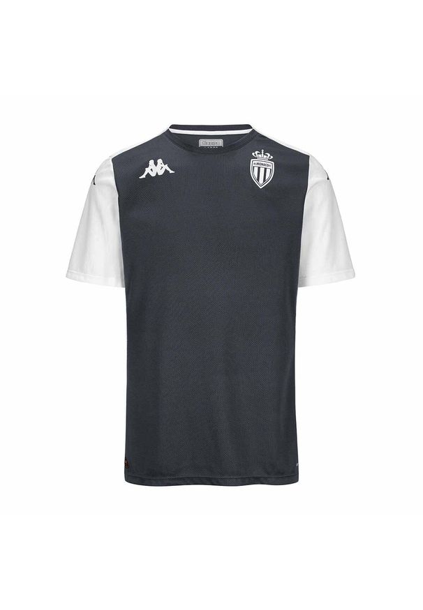 Kappa - Koszulka dla dzieci AS Monaco Abou Pro 8 2024/25. Kolor: szary, biały, wielokolorowy. Sport: piłka nożna