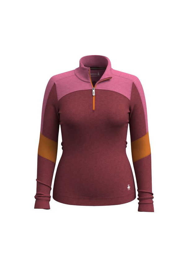 Bluza Smartwool Classic Thermal Merino Base Layer Colorblock 1/4 Zip Boxed. Kolor: czerwony