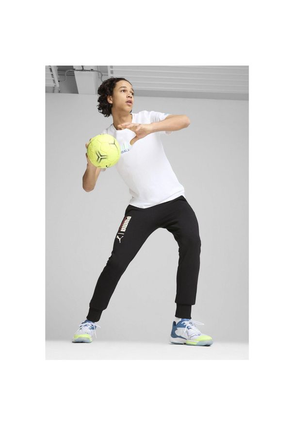 Puma - Buty do piłki ręcznej Vantage NITRO™ PUMA White Blue Horizon Fizzy Apple Yellow. Kolor: żółty, biały, wielokolorowy, niebieski. Materiał: materiał, syntetyk, tkanina