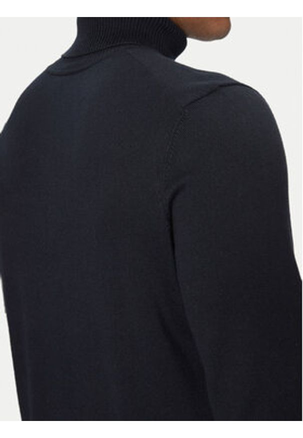 BOSS Golf Akiro S 50527573 Granatowy Regular Fit. Typ kołnierza: golf. Kolor: niebieski. Materiał: bawełna