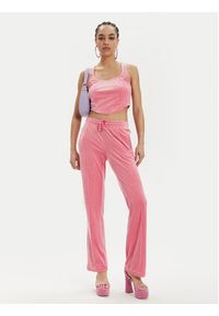 Juicy Couture Spodnie dresowe Tina JCAPW045 Różowy Regular Fit. Kolor: różowy. Materiał: syntetyk #4