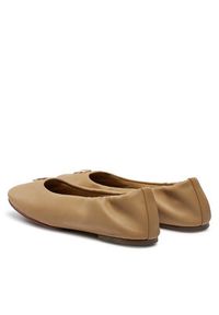 TOMMY HILFIGER - Tommy Hilfiger Baleriny Th Elevated Elastic Ballerina FW0FW07882 Khaki. Kolor: brązowy. Materiał: skóra