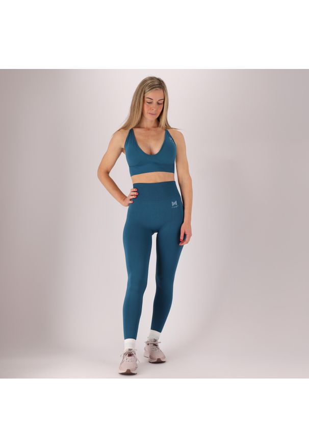 XTREME - Damski zestaw sportowy - Spodenki/Stanik - Niebieski. Kolor: niebieski. Materiał: poliamid. Sport: fitness