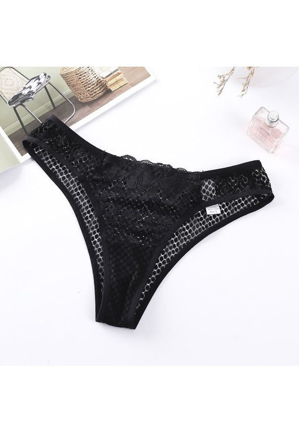 Intica - Figi koronkowe klasyczne eleganckie Sumru. Kolor: czarny. Materiał: koronka. Wzór: koronka