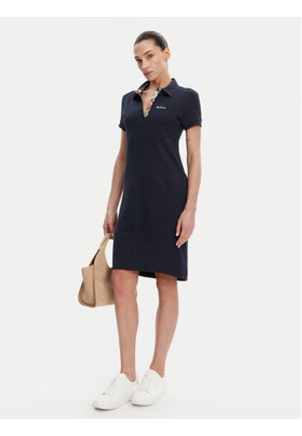 Barbour Sukienka codzienna LDR0416NY13 Granatowy Regular Fit. Okazja: na co dzień. Kolor: niebieski. Materiał: wiskoza, bawełna. Typ sukienki: proste. Styl: casual
