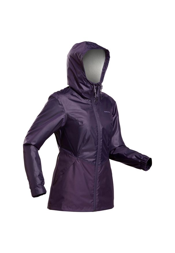 quechua - Kurtka turystyczna zimowa damska Quechua SH100 Warm -5°C wodoodporna. Okazja: na co dzień. Kolor: fioletowy. Materiał: polar, poliester, materiał. Sezon: zima. Styl: casual