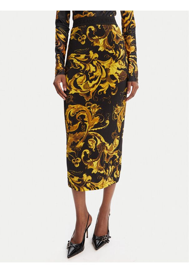 Versace Jeans Couture Spódnica ołówkowa 79HAE806 JS500 Czarny Slim Fit. Kolor: czarny. Materiał: wiskoza