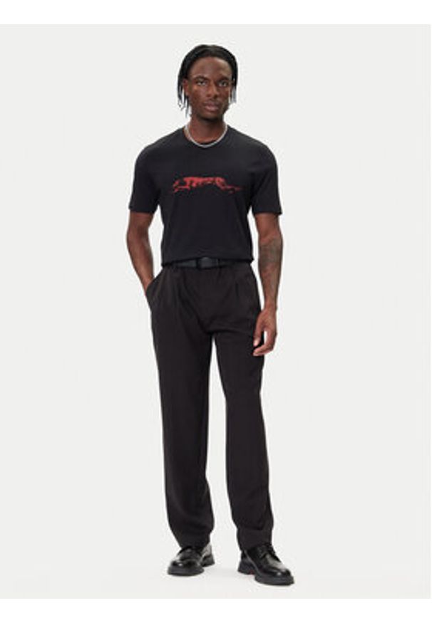 Hugo - HUGO T-Shirt Didug 50548557 Czarny Regular Fit. Kolor: czarny. Materiał: bawełna