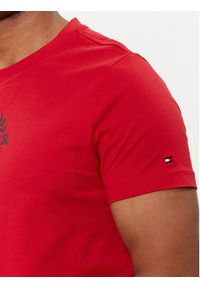 TOMMY HILFIGER - Tommy Hilfiger T-Shirt Global Stripe MW0MW34388 Czerwony Regular Fit. Kolor: czerwony. Materiał: bawełna #4